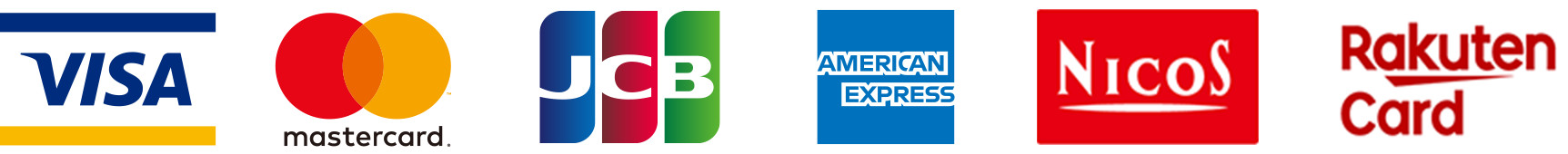 VISA mastercard JCB AMERICAN EXPRESS NICOS Rakuten card